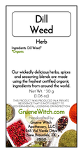 Load image into Gallery viewer, Witch's Garden Organic Herbs & Spices - Dill Weed