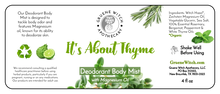 Load image into Gallery viewer, Deodorant Body Mist - It&#39;s About Thyme
