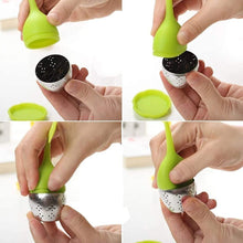 Load image into Gallery viewer, Tea Infuser - Silicone & Stainless Steel Leaf w/ Drip Tray