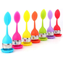 Load image into Gallery viewer, Tea Infuser - Silicone & Stainless Steel Leaf w/ Drip Tray
