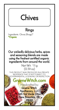 Load image into Gallery viewer, Witch's Garden Organic Herbs &amp; Spices - Chives (Rings)
