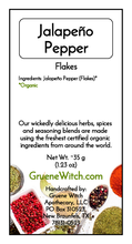 Load image into Gallery viewer, Witch&#39;s Garden Organic Herbs &amp; Spices - Jalapeño Pepper (Flakes)
