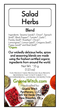 Load image into Gallery viewer, Witch's Garden Organic Herbs &amp; Spices - Salad Herbs (Blend)
