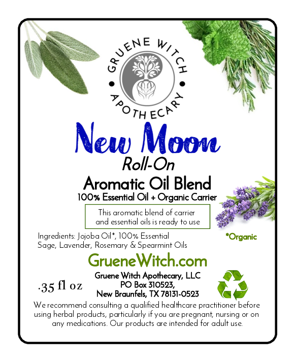 Roll-on Aromatic Oil Blend - New Moon – Gruene Witch Apothecary