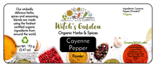 Load image into Gallery viewer, Witch's Garden Organic Herbs &amp; Spices - Cayenne Pepper (Powder)
