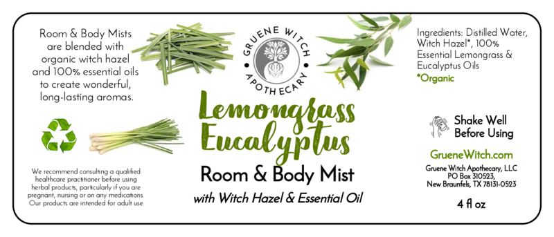 Room & Body Mist - Lemongrass Eucalyptus