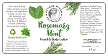 Load image into Gallery viewer, Hand &amp; Body Lotion - Rosemary Mint
