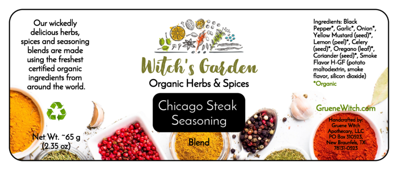 Witch's Garden Organic Herbs & Spices - Chicago Steak Seasoning (Blend)