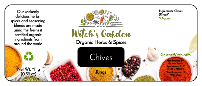 Witch's Garden Organic Herbs & Spices - Chives (Rings)