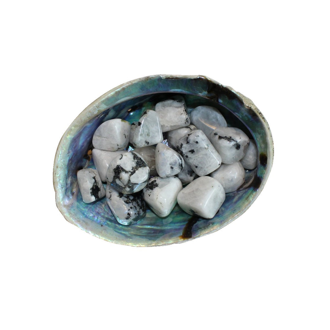 Gemstone - White Rainbow Moonstone (Tumbled & Polished)