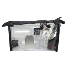 Load image into Gallery viewer, Toiletry Travel Kit - Clear w/ Black Trim
